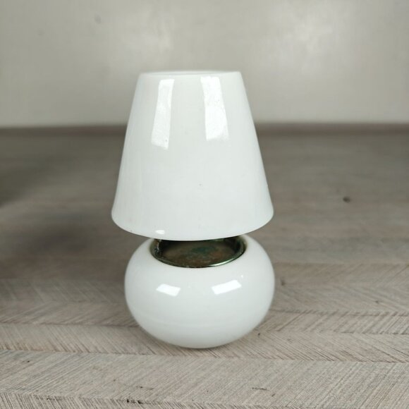 Vintage Porcelain Christmas Miniature Hurricane Candle Lamp Holly Ivy Nevco - Picture 6 of 9